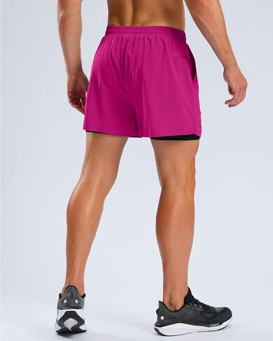 Pudolla Men's 2 in 1 Workout Running Shorts 5" Quick Dry Lined Gym Shorts Athletic with 4 Pockets for Men Tennis Training in Saudi Arabia
