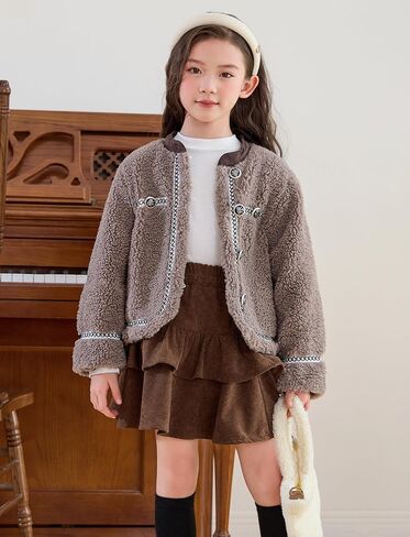 SEAUR Girl's Corduroy Short Skirt Mini High Waist A Line Pleated Skirt Casual Uniforms School Skirt in Saudi Arabia