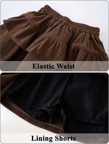 SEAUR Girl's Corduroy Short Skirt Mini High Waist A Line Pleated Skirt Casual Uniforms School Skirt in Saudi Arabia