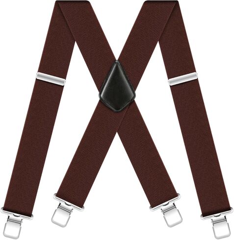 Men's Suspenders Heavy Duty Suspenders for Men Braces 2 inch Wide Clips High Elastic X Style Adjustable Work Suspenders in Saudi Arabia