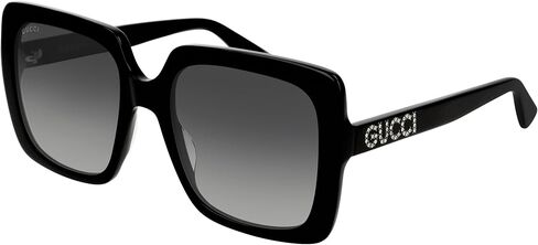 Gucci Women's Acetate Square Sunglasses, Black/Grey, One Size in Saudi Arabia