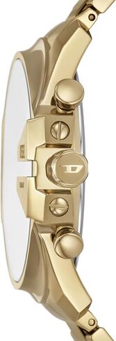 Diesel Men's Mega Chief Quartz Stainless Steel and Silcone Chronograph Watch, Color: Grey, Black (Model: DZ4378) in Saudi Arabia