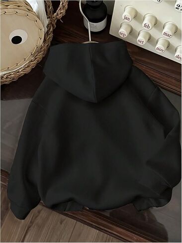Girl's Letter Graphic Hoodie Long Sleeve Hooded Neck Drop Shoulder Loose Sweatshirts Fall Tops in Saudi Arabia