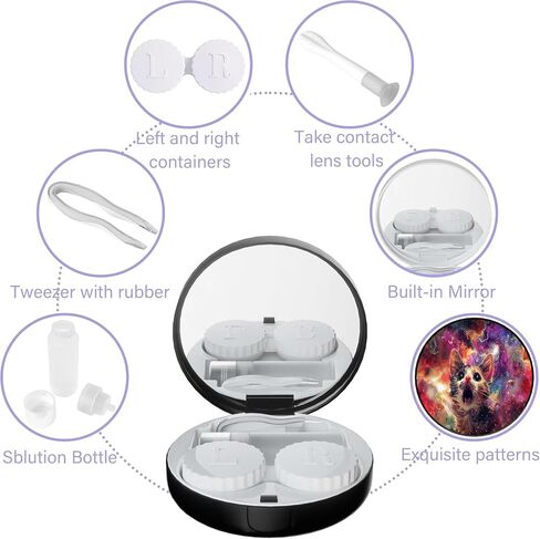 CASES CASESIONING FORNIMITION COUNTION TRAVEL KIT PORTABLE CATION CASE مع زجاجة حلول أداة مزيل مرآة مزلقة (CAT NOODLE) in Kuwait