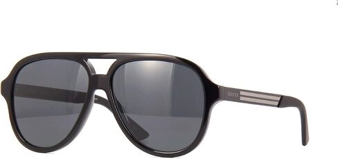 Gucci Mens UV Protection Retro Aviator Sunglasses Black 59mm in Saudi Arabia