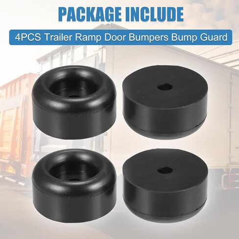 X AutoHaux 4pcs 2.11 "Round Round Feet Bump Stops استبدال Guard Presentive لـ Cargo Truck RV Door Gate Swamp مع فتحات المسمار 2/5" in Kuwait