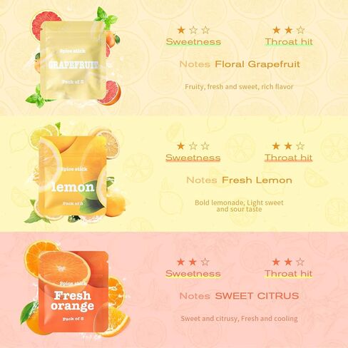 Boderi Plant Based Citrus Cores, 3 Packs, to Help Break Bad Habits Naturally, 9 Cores Total, Grapefruit Orange Raspberry in Kuwait