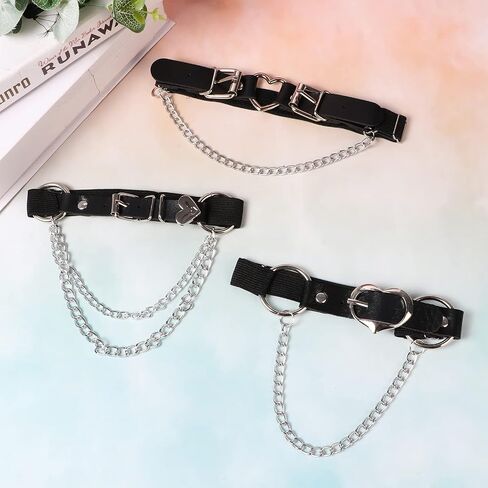 NEWITIN 6 Pieces PU Leather Garters Sexy Punk Garter Thigh High Garters for Women in Saudi Arabia