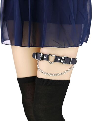 NEWITIN 6 Pieces PU Leather Garters Sexy Punk Garter Thigh High Garters for Women in Saudi Arabia