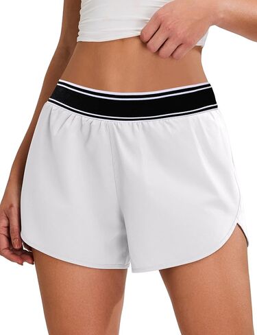 BMJL Women's High Waisted Running Shorts Quick Dry Lined Athletic Workout Shorts with Zipper Pocket in Saudi Arabia