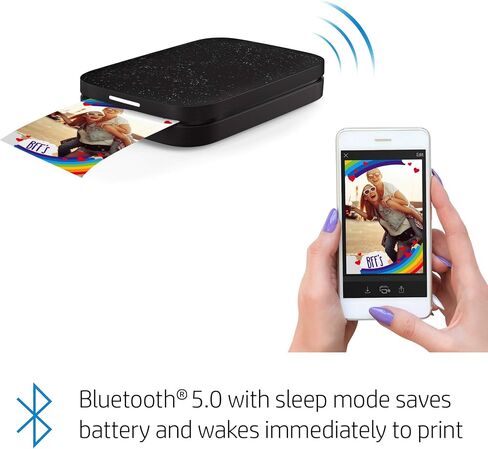 HP Sprocket Portable 2x3 Instant Photo Color Printer (Black Noir) Zink Paper Bundle in Saudi Arabia