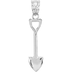 Claddagh Gold High Polish 925 Sterling Silver Shovel Pendant Necklace