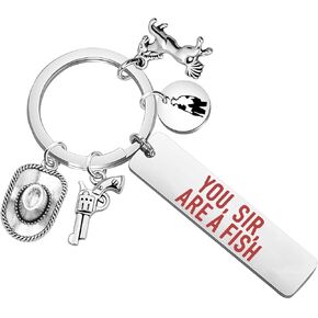 BLEOUK Game Keychain Game Video Themed Gift Red Lovers Present Fan Gift Accessories