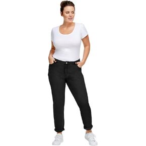 ellos Comfortable Women's Plus Size Boyfriend Jeans Stretch Denim Mid-Rise in Kuwait