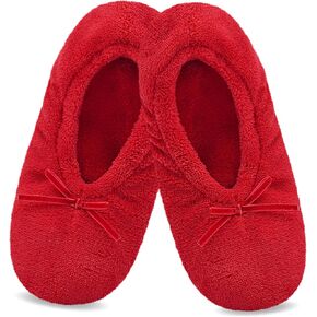 Panda Bros Women's Ballerina Slipper Socks - One Pair Anti-Skid Comfy Warm Ballet Style House Slippers for Indoor Home, Winter, Wedding, and Birthday Gifts for Women