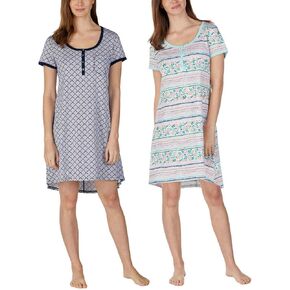 Jane and Bleecker Ladies' Henley Sleepshirt, 2 Pack