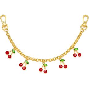 LILIE&WHITE Cherry Keychain For Women With Five Charms Gold Bag Charm Keychain Accessories Charms Trendy Key Pendant Perfect Purse Charm Car Key Chain Jewelry Gift