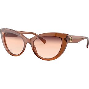 Versace VE 4388 53240P Transparent Brown Plastic Butterfly Sunglasses Orange Gradient Lens in Saudi Arabia
