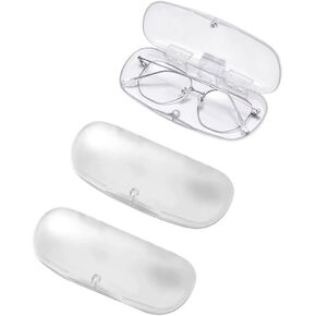 3 PCS Hard Shell Portable Glasses Cases, Frosted Translucent Protective Case for Glasses, Eyeglass Holder Box
