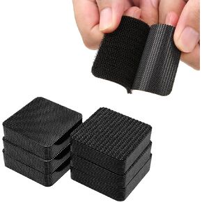 10 PCS Car Hook and Loop Tape, 2" × 2" Heavy Duty Self-Adhesive Hook and Loop Strips, Multifunctional Mounting Nylon Tape for Car Mats/Carpets/Sofas, Car Accessories (Black)