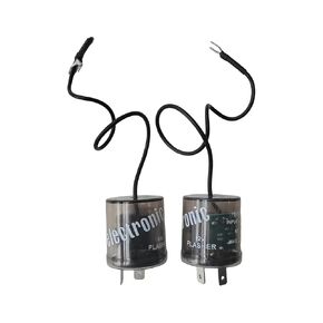 LED Flasher Relay 2 Pin 12V (Set of 2), Turn Signal Heavy Duty Flasher Relay with Ground Wire fit for Automobile Motorcycle