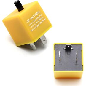 iJDMTOY 3-Pin CF-14 CF14 EP35 Speed Adjustable Strobe/Flash/Blink LED Flasher Relay Fix for Upgrading Incandescent Turn Signal Light Bulbs to LED Lights