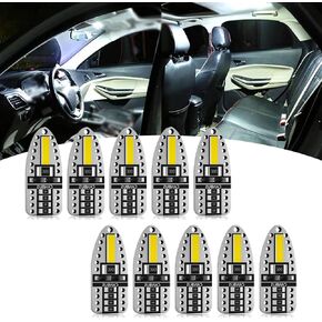 10 PCS T10 CAR CAR LED Decoding Light Plusts ، مقاومة للماء 7020 2SMD إكسسوارات ضوء الجذع ، مصابيح مؤشر عرض السيارات العالمي لسيارة SUV Truck (الضوء الأبيض)