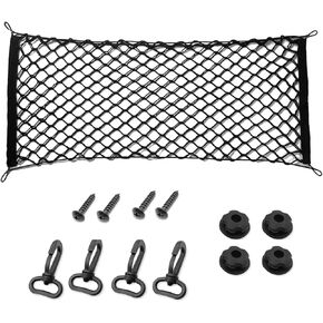 Car Cargo Net, Car Trunk Net, Adjustable Elastic Storage Net with Hooks, Trunk Storage Accessories, Universal Storage Net (35.4 x 15.8 Inch)