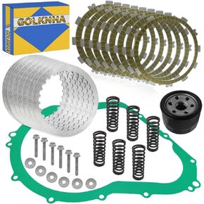 Clutch Kit & Friction Steel Plates Cover Gasket Compatible with Suzuki GSX-R600 2006-2007