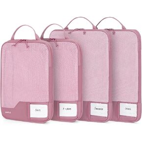 ECOHUB 4 Set Compression Packing Cubes for Travel Essentials, Suitcases Organizer Bags with YKK Zipper, Travel Bags Organizer for Luggage
