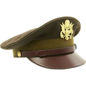 U.S. WWII Officer Visor Crusher Cap: Winter (OD Green), 7 1/4