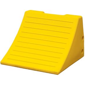 Checkers Heavy Duty Wheel Chocks for 46"-65" Tires, One Large Tire Chock for Lubrication Trucks and Maintenance Vehicles, 122 Ton Capacity, Lightweight HDPE, Made in The USA, Yellow, MC3009