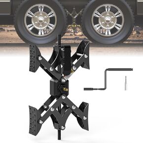 X-Shaped Wheel Chock for Travel Trailer【Allow Drill Adjust】 RV Stabilizer X Chock Camper Wheel Chock for Travel Trailer RV Accessories Wrench Adjustable 3"-11.5" （Only 1 pcs） Black