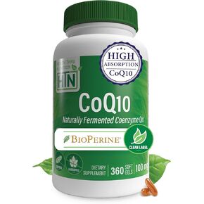 Health Thru Nutrition CoQ-10 100mg with BioPerine 120 Softgels | High Absorption Naturally Fermented USP Grade Coenzyme Q10 Supplement | 3rd Party Tested | Heart Health and Energy Support