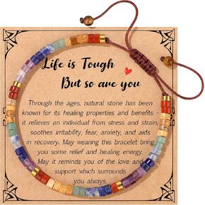 JoycuFF Gifts for Women Inspirational Gifts for Teen Healing Natural Stone Bracelets for Women Friends Sister