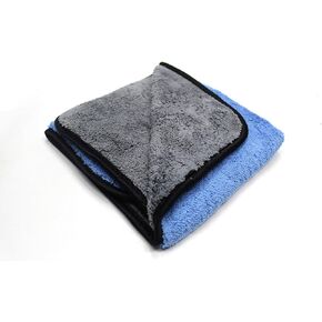 Maxshine 600GSM Ultimate Crazy 2C Microfiber Towel Series for Car Detailing - Blue & Grey, 16"x16" (40x40cm), Ultra-Soft & Absorbent