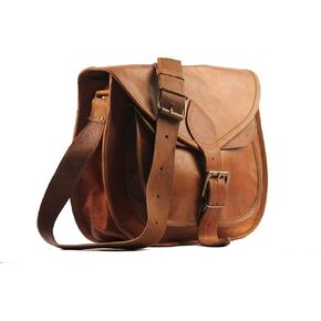 = Women's Real Leather Shoulder Cross Body Satchel Saddle Tablet Retro Rustic Vintage Bag (7 X 9 X 3 INCH)
