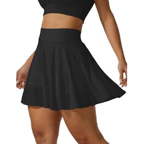 AJISAI Seamless Tennis Skirt for Women Pleated Athletic Skirts with Shorts Pockets High Waisted Golf Skort for Workout
