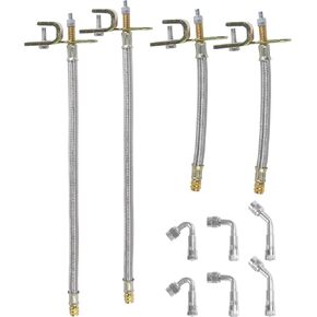 امتداد جذع الصمام ، ملحقات السيارات 4pcs 7 "12" تمديد صمام الإطارات مع 6 قطع 45 90 135 درجة محول امتداد الجذعية الصمام ، تمديدات الجذعية الصمام الفولاذ المقاوم للصدأ لشاحنة السيارة RV