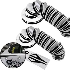 2 Pcs 32 Ft Silver Car Waistline Body Pinstripe Sticker, Striping Tape for Cars, Motorcycles, Boats, Musical Instruments