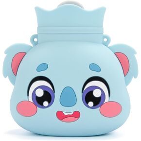 Hot Water Bottle - PVOGRT Small Hot Water Bag for Pain Relief, Winter Hand Feet Warmer for Bed and Outdoor for Kids Men Women Cute Hot Water Kettle for Gift-Bear Pink