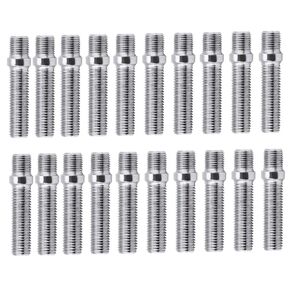 Extended Wheel Stud 20pcs 50mm Steel Extended Wheels Stud Conversion 12 x 1.5 to 12 x 1.5 Screw Adapter Fit for 3-8 Series 1998-2008 Silver