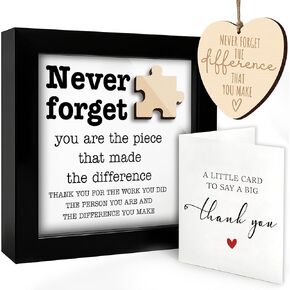 Thank you Appreciation Gifts with Heart Ornament for Mentor Teacher Nurse Boss Coworker Never Forget You are The Piece that Made The Difference Retirement Gift Men Women Office Home Decor HF395