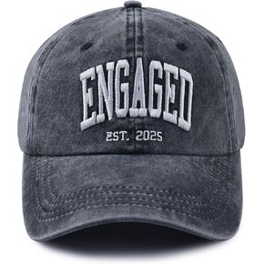 Engaged Est 2025 Hat for Women Men, Adjustable Embroidered Cotton Newlyweds Couples Baseball Cap