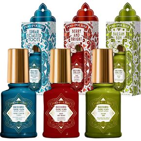 Poo-Pourri Toilet Spray, Holiday Pack Gift Set - Berry and Bright Balsam Bum and Sugar Toasted Toots Includes 3 2-Ounce Bottles