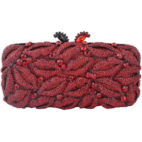 DJBM Women Lips Shaped Rhinestone Clutch Metal Crystal Evening Bags for Women Clutch Purse for Evening Party Cocktail