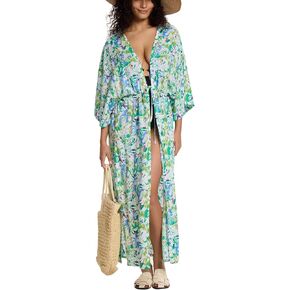 Women's Long Kimono Swimsuit Coverups Open Front Casual Loose Beach Cover Up Cardigans for Swimwear