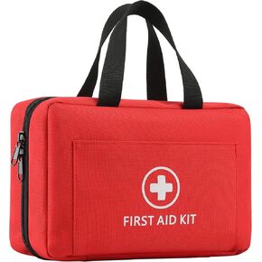 First Aid Kits for Home with Hanging Hook, 450 Piece Well-Organized Large Trauma Medical Kit, Travel, Sports, Business, Office, Portable Professional Emergency Bag Fully Stocked for Outdoor