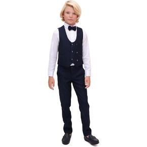 Lilax Boys' Suits Slim Fit 4 Piece Formal Dresswear Suit for Kids, Toddler Boy Ring Bearer Outfit with Vest Shirt Pants