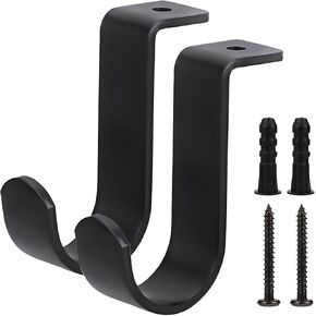 Sumnacon 2Pcs Ceiling Mount Curtain Rod Brackets,Metal Single Curtain Rod Hanging Brackets for 5/8-1Inch Rod,Heavy Duty Rod Brackets for Living Room Bedroom Curtain Drapery Rod,White